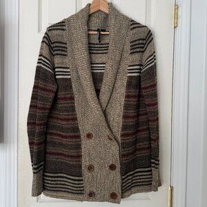 O'NEILL Double Breasted Shawl Collar Cardigan Sweater